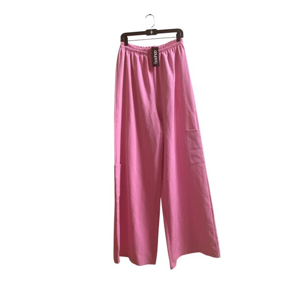 Boohoo Pink Wide-Leg Elastic Waist Pants With Pockets - Picture 5 of 6